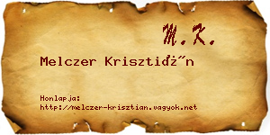 Melczer Krisztián névjegykártya